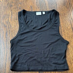 Sunday Best Black Ribbed Cropped Tank